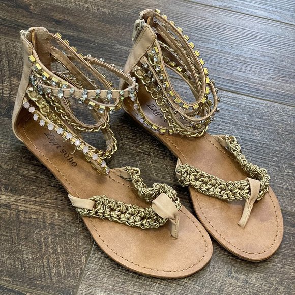 Zigi Soho Shoes - Zigi Soho 6.5 Light Pink Nalla Gladiator Jeweled Sandal